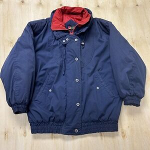 Vintage 90s Andy Johns Jacket Mens Medium Blue Puffer Full Zip Insulated Outdoor